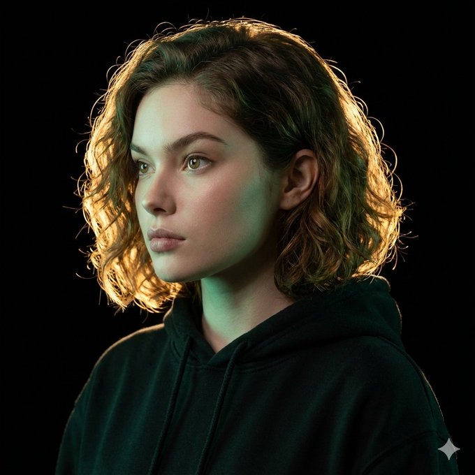 Nano banana Pro on Gemini app.
{
"prompt": "Ultrarealistic artistic portrait of the model from th