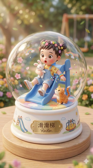 感谢神佬这个ideal,我用来做了我女儿的专属水晶球回忆,也就是图生图啦
这样是不就有商业价值了,无脑@xiaojietongxue
提示词微改了下(可配置部分可自行DIY):
If a refe