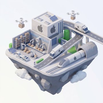 Nano Banana Pro can turn logos into a 3D isometric logistics hub. I tried it with Apple and Microsof